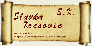 Slavka Kresović vizit kartica